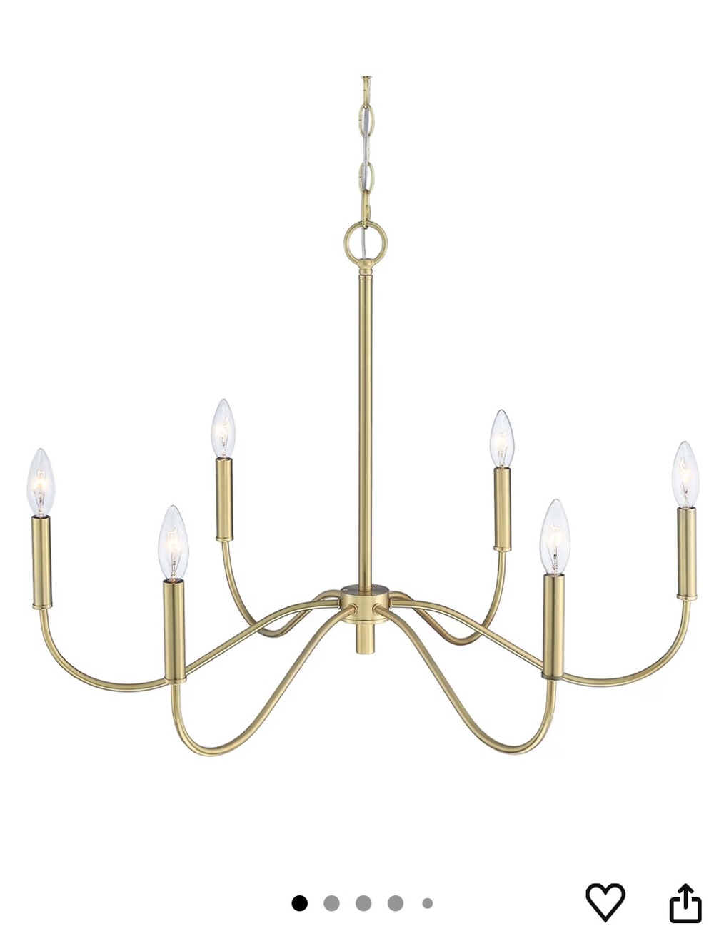 NIB Gold Chandelier Modern Gold Pendant Farmhouse Ceiling Light Fixture, Bunkos
